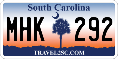 SC license plate MHK292