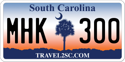 SC license plate MHK300