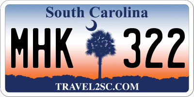 SC license plate MHK322