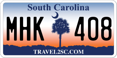SC license plate MHK408
