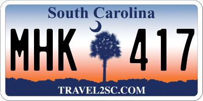 SC license plate MHK417