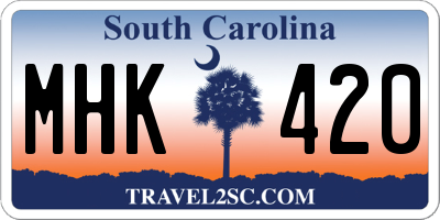 SC license plate MHK420