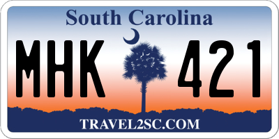 SC license plate MHK421