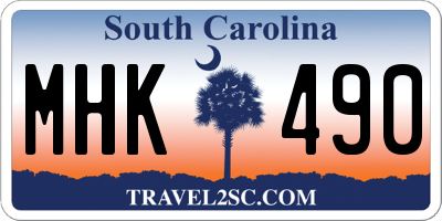 SC license plate MHK490