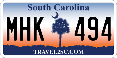 SC license plate MHK494