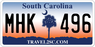 SC license plate MHK496