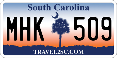 SC license plate MHK509