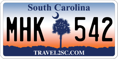 SC license plate MHK542