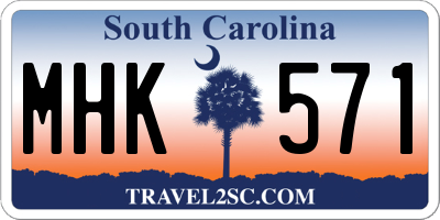 SC license plate MHK571