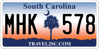 SC license plate MHK578