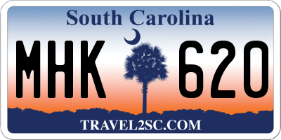 SC license plate MHK620