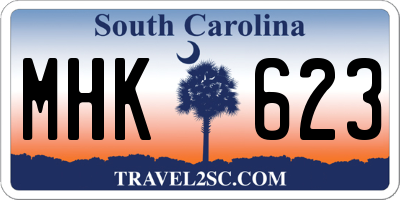 SC license plate MHK623
