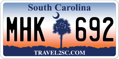 SC license plate MHK692
