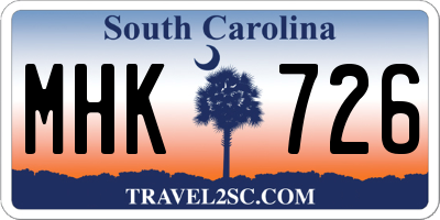 SC license plate MHK726