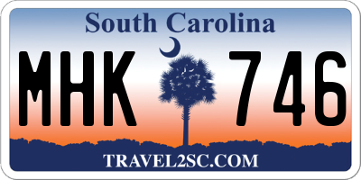 SC license plate MHK746