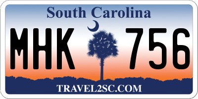 SC license plate MHK756