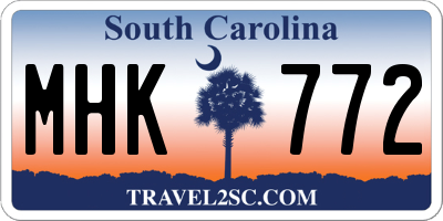 SC license plate MHK772