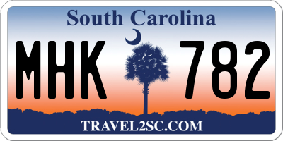 SC license plate MHK782