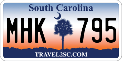 SC license plate MHK795