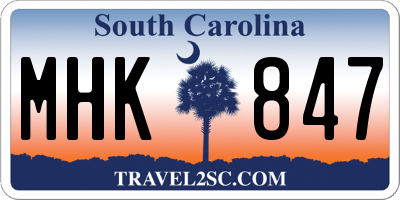 SC license plate MHK847