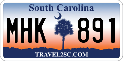 SC license plate MHK891