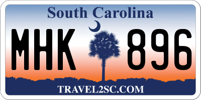 SC license plate MHK896