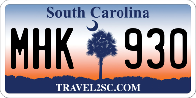 SC license plate MHK930