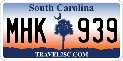 SC license plate MHK939