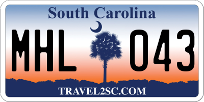 SC license plate MHL043