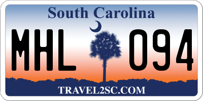 SC license plate MHL094