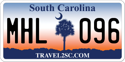 SC license plate MHL096