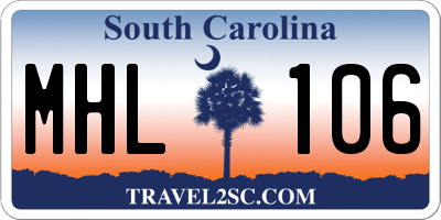 SC license plate MHL106