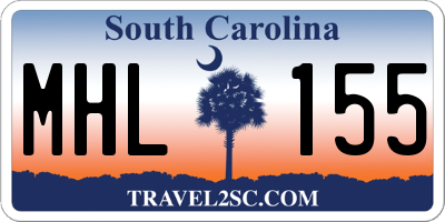 SC license plate MHL155