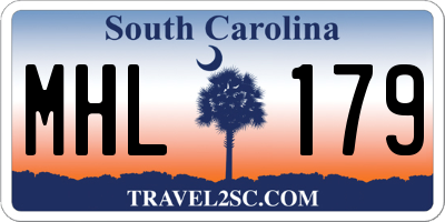 SC license plate MHL179