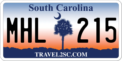 SC license plate MHL215