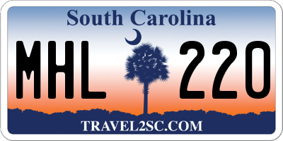 SC license plate MHL220