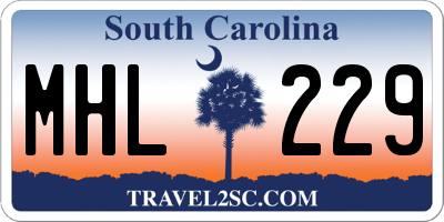 SC license plate MHL229