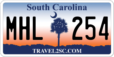 SC license plate MHL254