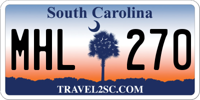 SC license plate MHL270