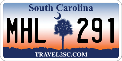 SC license plate MHL291