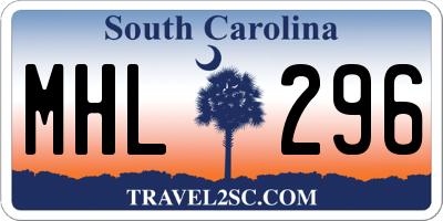 SC license plate MHL296