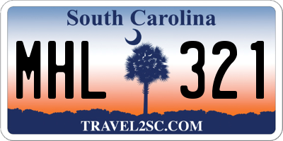 SC license plate MHL321