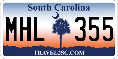 SC license plate MHL355