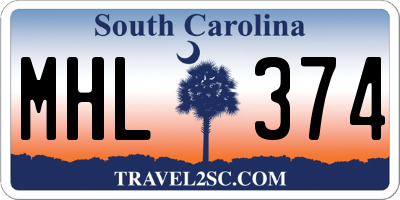 SC license plate MHL374
