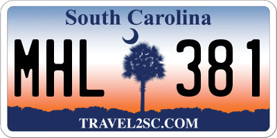 SC license plate MHL381
