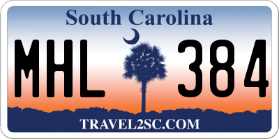 SC license plate MHL384