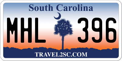 SC license plate MHL396