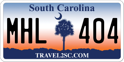 SC license plate MHL404
