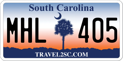 SC license plate MHL405