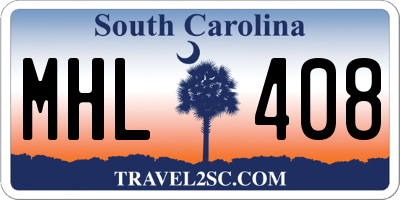 SC license plate MHL408